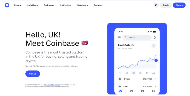 Coinbase: Best For Institutional Access and Custody