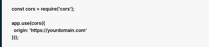 Configure CORS Properly